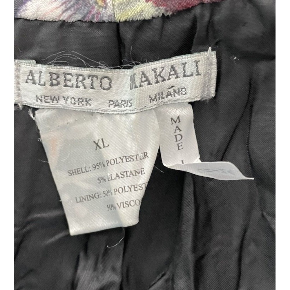 Alberto Makali Crushed Velvet Blazer Jacket Floral Gothic Witchy Art To Wear XL - Picture 5 of 5